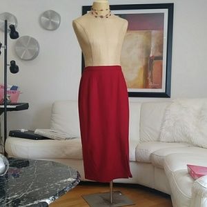 Red wool skirt